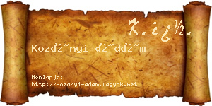 Kozányi Ádám névjegykártya
